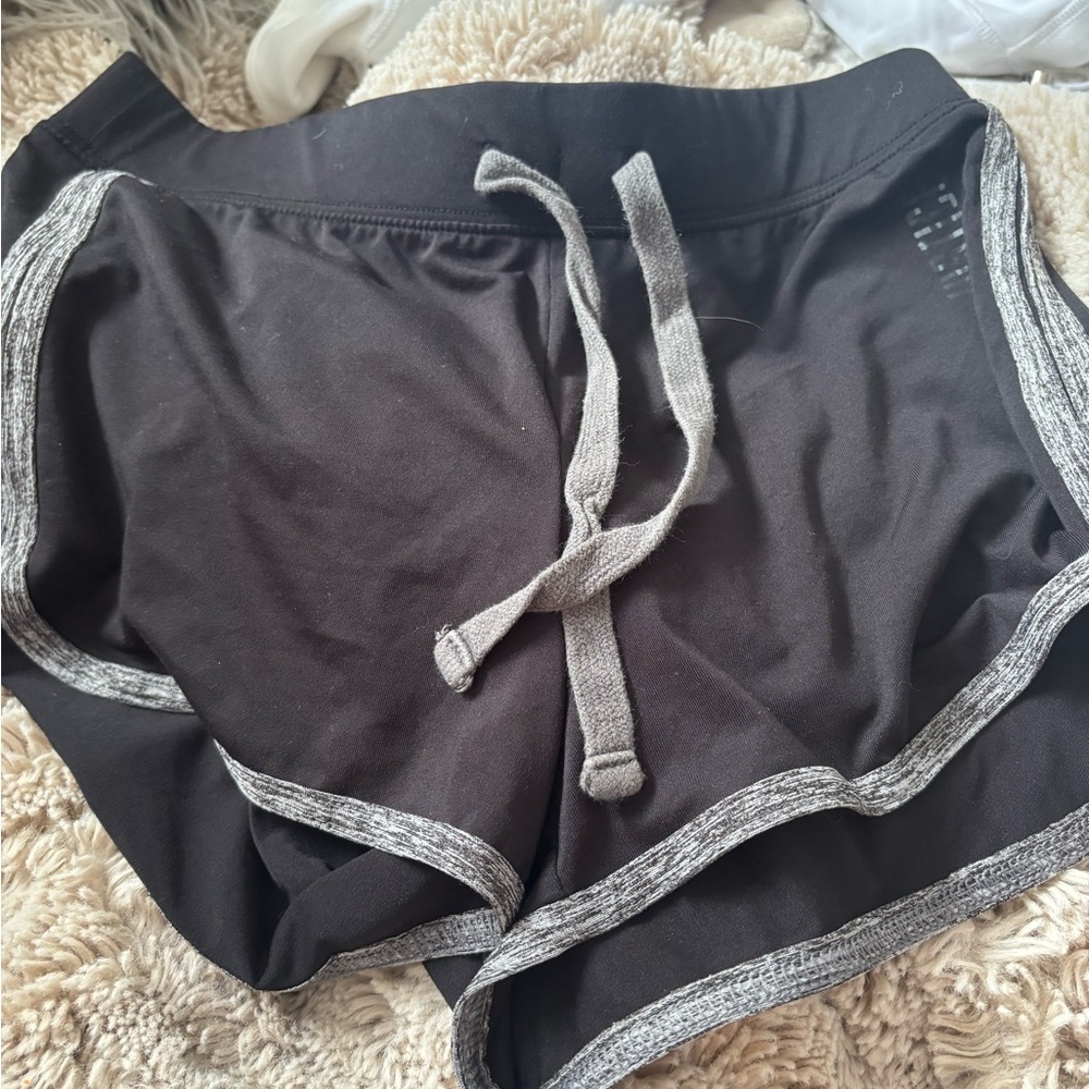 Justice Black and Gray Athletic Shorts with Dolphin Hem